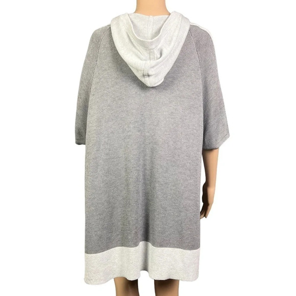 LULULEMON Womens Opened Up Hooded Poncho Size S/M Gray Color Block Tunic Sweater - Picture 5 of 8